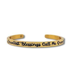 Alisa Michelle - Gold Cuff - My Greatest Blessings Call Me Grandma - NWT